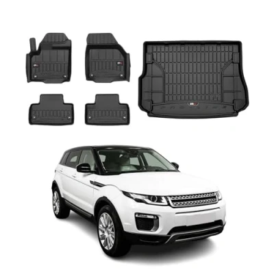 Abbildung von OMAC Fußmatten &amp; Kofferraumwanne kompatibel mit Land Rover Range Evoque 2011 18 Gummi