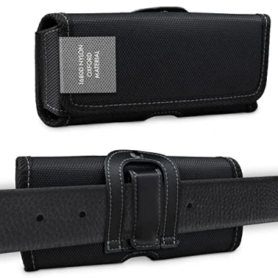 Abbildung von XiRRiX Handy Gürteltasche 5XL 3 Gürtel Tasche kompatibel mit Motorola e22/e22i/e32/e32s/G22/G31/G41/G42/G52 5G/G72/G82 5G/G200 5G Smartphone Handytasche schwarz