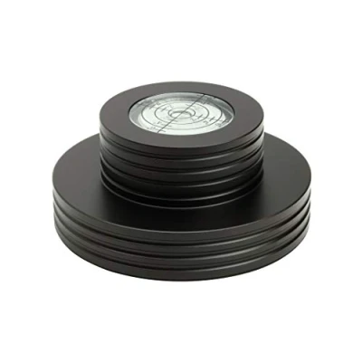 Abbildung von Dynavox Plattenspieler Stabilizer PST300, Auflagegewicht mit Libelle aus Aluminium für Plattenspieler, Gewicht 300 g, Schwarz