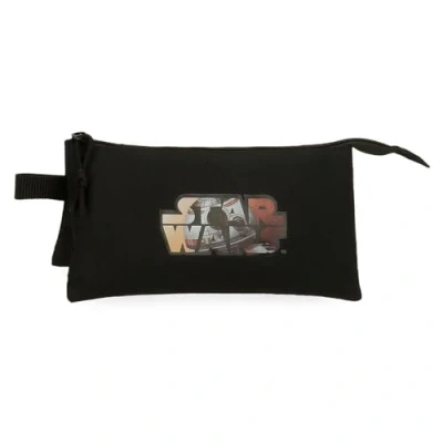 Abbildung von Joumma Star Wars Retro Dreifach Federmäppchen, Schwarz, 22 x 12 5 cm, Polyester, 1,32 l, Talla única, Dreifachmäppchen