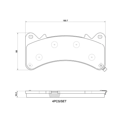 Abbildung von BREMBO P 10 103 Bremsbelagsatz mit akustischer Verschleißwarnung ohne Zubehör CHEVROLET: Tahoe IV