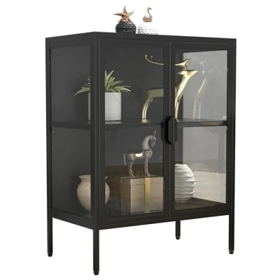Abbildung von VCM Standvitrine Stahl Glas Vitrine Schaukasten FlokaS