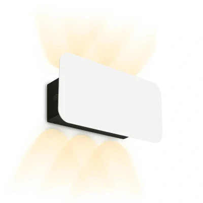 Abbildung von BRILONER Wandleuchte ohne Stromanschluss mit Akku, Touch, Dimmbar, Akku &amp; Lichtquelle tauschbar, Innen, Flurlampe, Treppenhaus, Wandbeleuchtung, Lampe, Wandlampe, 17x9x4,3 cm, Weiß