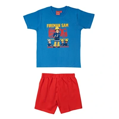 Abbildung von Fireman Sam Nachtwäsche Set für Kinder, Größe: 122/128, Blau rot