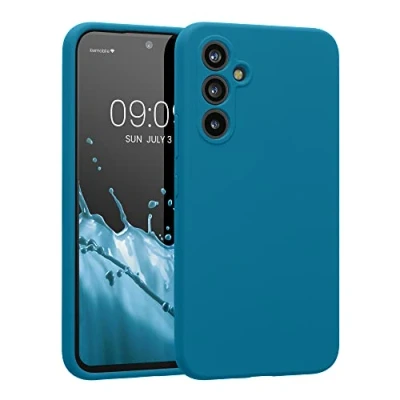 Abbildung von kwmobile Hülle kompatibel mit Samsung Galaxy A54 5G Case gummiert Silikon Handyhülle Schutzhülle Blue Reef