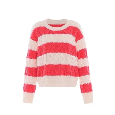 Abbildung von myMo Strickpullover, Damen, Größe: XL/XXL, Wollweiss koralle