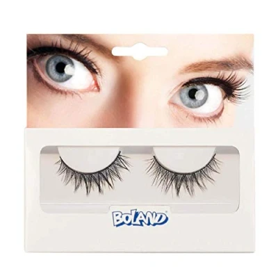 Abbildung von Boland 01621 Selbstklebende zarte Wimpern, Schwarz, 1 Paar, künstliche einfaches Auftragen, Augenaufschlag, Mottoparty, Karneval