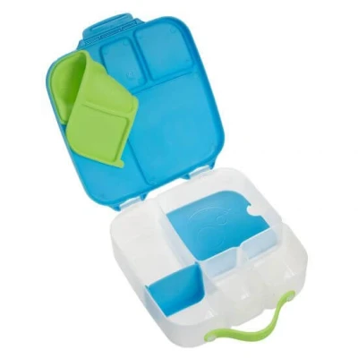 Abbildung von b.box Brotdose Kinder mit Fächern Jumbo Bento Box 4 (2 Auslaufsicher), Herausnehmbarer Trennwand, Gel Kühlakku Schul Lunchbox Ab 3, 2L