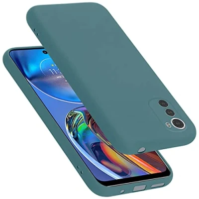 Abbildung von Cadorabo Hülle kompatibel mit Motorola Moto E32 4G / E32S Silikon Handyhülle für Case aus flüssigem stoßfeste dünne TPU Schutzhülle Liquid GRÜN