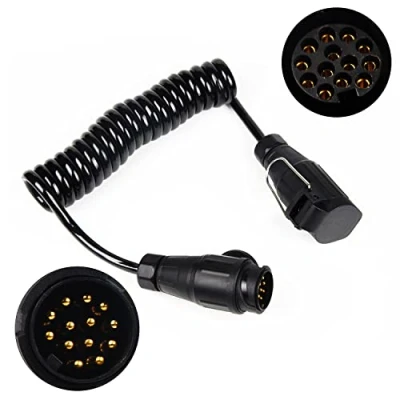 Abbildung von EXLECO Anhänger Verlängerung Kabel Anhängerkabel Adapter 13 Polig Max. 3M Spiralkabel Auto Wohnwagen