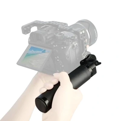 Abbildung von NICEYRIG Rosettengriff Ledergriff mit ARRI Standard Adapter für Rosetten Montage (M6 Gewinde, 31,8 mm) 15 mm Kamera Schulter Rig Stützsystem