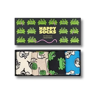 Abbildung von Happy Socks Animals GIFT SET Unisex 4 PACK Socken, Größe: 41 46, White