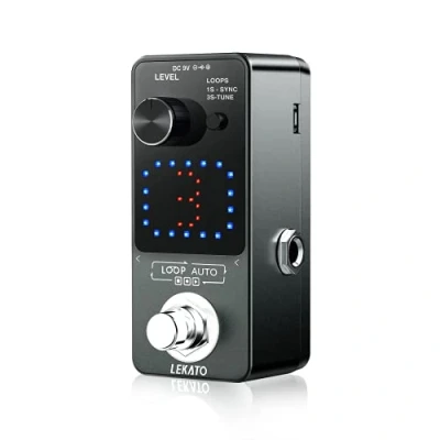 Abbildung von LEKATO Triple Looper Synchron Recording Elektrisches Auto Loop Effektpedal 18 Minuten Aufnahmezeit Unbegrenzte Overdub Guitar Station für Gitarren BassTuner Funktion