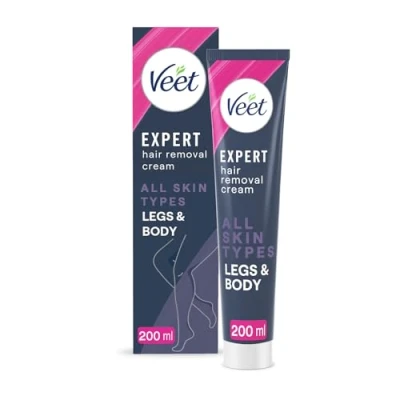 Abbildung von Veet Expert Haarentfernungscreme, Alle Hauttypen einschließlich empfindlicher Haut, Bein &amp; Körper, 200 ml