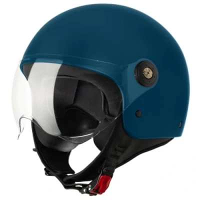 Abbildung von VINZ Duoro Roller Helm Jet Mopedhelm Herren und Damen in Gr. XS XXL Jethelm mit Visier ECE 22.06 Zertifiziert Motorradhelm Erhältlich Blau