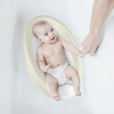 Abbildung von Dolu Baby Badewannenstütze rutschfest, bequem &amp; sicher Relax Beige perfekte für Neugeborene Säuglinge
