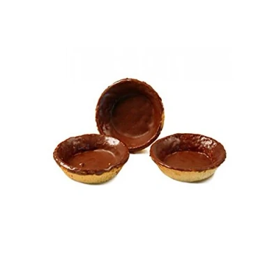 Abbildung von Dessert Tartelettes, rund, ø 7cm, hell, Mürbeteig/Schokoglasur, 2,52 kg, 140 St
