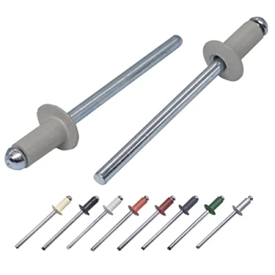 Abbildung von Marcopol (100 Stück) Lackierte Blindnieten 4,0 x 8 mm, Kuppelkopf, DIN 7337, Aluminiumniete und Stahldorn, Popnieten (100, Achatgrau RAL 7038)