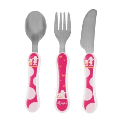 Abbildung von sigikid 3 TLG Besteck SET Kinder Geschirrset für Kinder, Größe: One Size, Pink