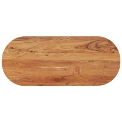 Abbildung von vidaXL Tischplatte, Holzplatte Holztischplatte Oval, Möbelplatte Platte für Beistelltisch Bartisch, Massivholzplatte Schreibtischplatte Ersatzplatte, 120x50x2,5cm Massivholz Akazie
