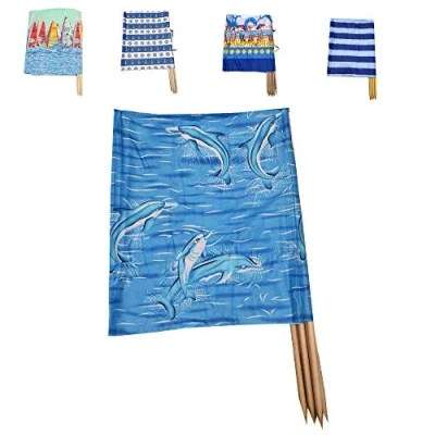 Abbildung von Aves 24 Windschutz 8m x 80cm f. Strand Garten See Meer SICHTSCHUTZ Blickschutz (3. Delfine)