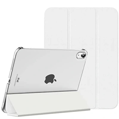 Abbildung von MoKo Hülle für ipad 10. Generation 2022, 10,9 Dünne Leichte PU Leder Tablet mit Auto Schlaf/Aufwach Funktion Transluzente PC Rückseite, Weiß