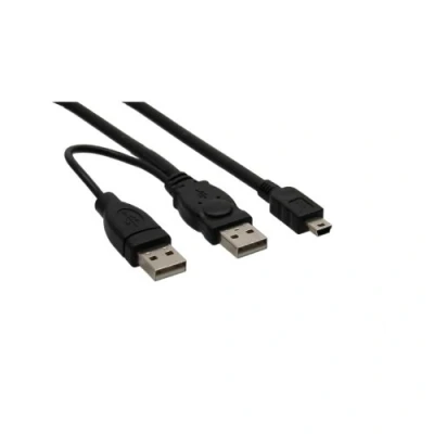 Abbildung von USB Mini Y Kabel, 2x Stecker A an B 5pol,, 1,0m (2 Stück)