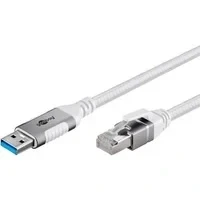 Abbildung von Goobay 10m LAN zu USB Kabel 1 Gbit Datenübertragung A 3.0 auf RJ45 Ethernet CAT 6 verbindet Router und Notebook oder PC Adapter für Laptop Ersetzt 74163