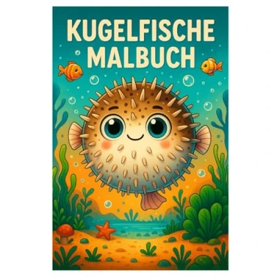 Abbildung von Kugelfisch Malbuch: 50 lustige und einzigartige Illustrationen aus der Unterwasserwelt: Für Kinder Erwachsene zum Ausmalen Staunen