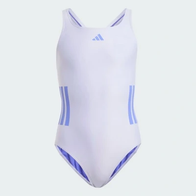 Abbildung von adidas Mädchen 3 Stripes C Back Swimsuit Badeanzug, Violet Tone/Cobalt Blue,