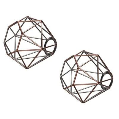 Abbildung von ledscom.de 2 Stück Käfig Lampenschirm, bronze, E27 / E14, 160mm Ø