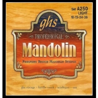 Abbildung von GHS Professional A250 Mandolin String Set, Loop End, Phosphor Bronze, Light, .010 .036