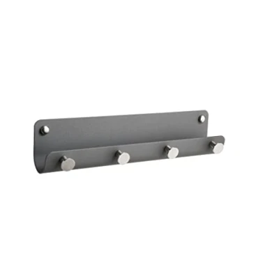 Abbildung von Alco Albert 2834 29 Garderobenleiste mit 4 Haken, Wandleiste Ablagefach, 1 Stück