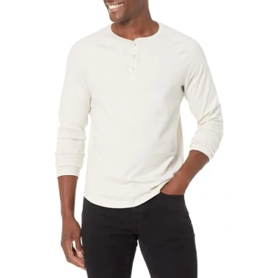 Abbildung von Amazon Essentials Herren Langärmeliges Henley Shirt, Schmale Passform, Haferbeige Meliert, M