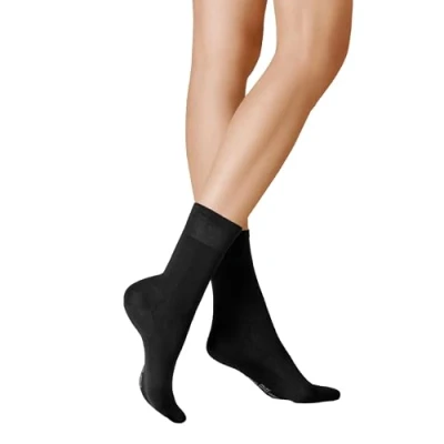 Abbildung von KUNERT Damen Finest Cotton Druckfreier Bund Socken, Black 0070, 39/42