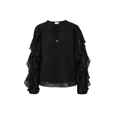 Abbildung von s.Oliver Black Label MIT RÜSCHENÄRMELN Bluse, Damen, Größe: 36, Schwarz