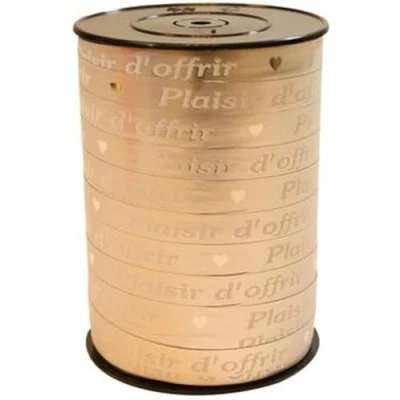 Abbildung von Clairefontaine 602176C Spule Geschenkband 250mx10mm, Beschriftung Plaisir d&#039;offrir (französisch), Silber, 1