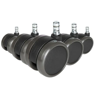 Abbildung von hjh OFFICR 619025 5x Hartbodenrollen 11mm / 65mm ROLO No Noise Stuhlrollen für harte Böden (5er Pack)