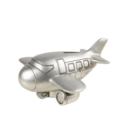 Abbildung von Ambiente Haus Spardose &quot;Flugzeug, silberfarben&quot;, (1 tlg.), Sparschwein, Retro Design, ideales Geschenk