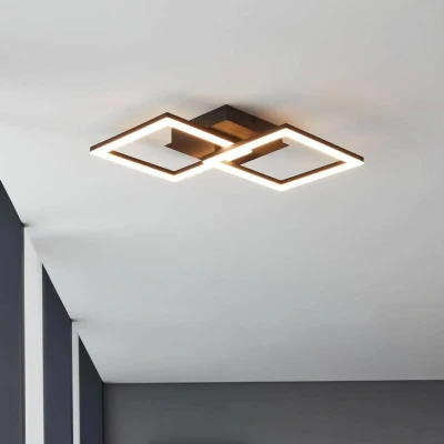 Abbildung von Eglo 900316 Deckenleuchte PARANDAY Z Stahl schwarz, Kunststoff weiss LED 21,5W 3000 6500K L:52.5cm B:31cm H:6cm dimmbar mit Connect Funktion