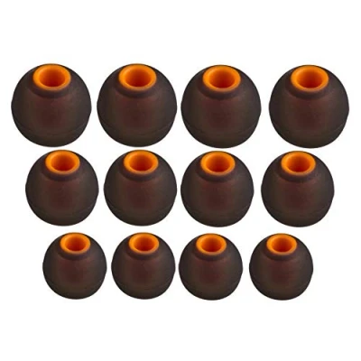 Abbildung von Xcessor (S/M/L 6 Paar (12 Stück) Silikon Ersatz Ohrhörer S/M/L Größe Ohrstöpsel für beliebte In Ear Kopfhörer. Schwarz/Orange