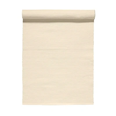 Abbildung von LINUM Uni Dekoratives Tischläufer für Esstisch 45x150 cm, 100% Gerippte Baumwolle, Maschinenwaschbar, Cremebeige