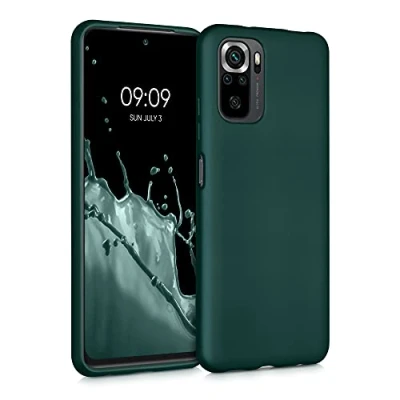 Abbildung von kwmobile Case kompatibel mit Xiaomi Redmi Note 10 / 10S Hülle Schutzhülle aus Silikon metallisch schimmernd Handyhülle Metallic Petrol