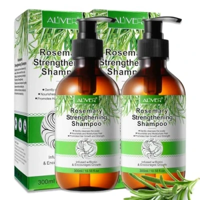 Abbildung von ALIVER Haarshampoo Shampoo Rosmarin für Haarwachstum Pflegeshampoo 300ml Aliver, 2 tlg.