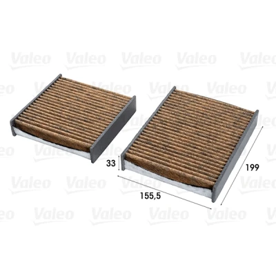 Abbildung von VALEO 701007 Innenraumfilter Aktivkohlefilter mit Polyphenol, fungizider Wirkung, antiallergischer Wirkung 199, 199 CLIMFILTER SUPREME