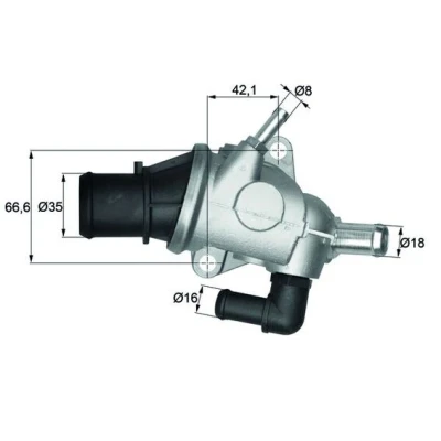 Abbildung von MAHLE ORIGINAL TI 125 88 Kühlwasserthermostat ohne Dichtung ALFA ROMEO: 156 Limousine, Spider, 147, FIAT: Punto II Schrägheck, Barchetta