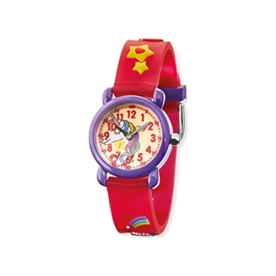 Abbildung von Herzengel Mädchen Analog Quarz Uhr mit Kunststoff Armband HEWA Unicorn