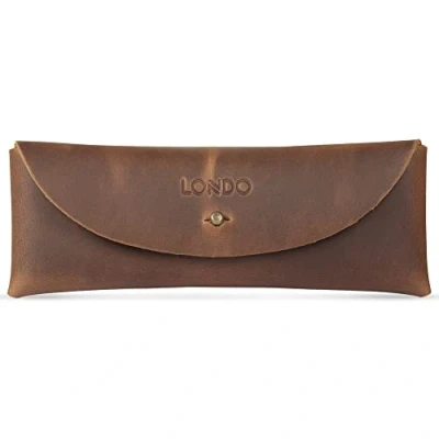 Abbildung von Londo Echtes Leder Retro Stift und Bleistift Fall Metall Snap Verschluss, Pouch Schreibwaren Tasche