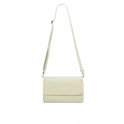 Abbildung von Caspar Elegante Leder Clutch Damen Umhängetasche Abendtasche mit verstellbarem Schultergurt CLASSIC LINE Modell No.835 Made in Italy, Farbe:champagner