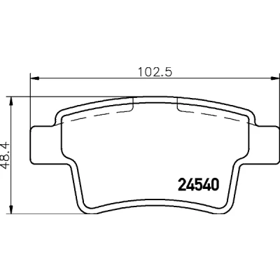 Abbildung von HELLA 8DB 355 013 361 Bremsbelagsatz nicht für Verschleißwarnanzeiger vorbereitet mit Bremssattelschrauben Zubehör CITROËN: C4 Picasso 1